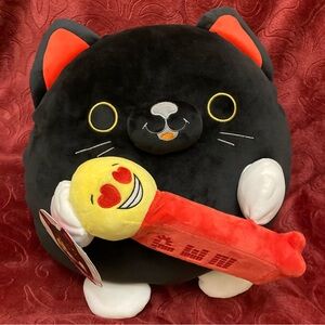 Zuru Snackles Black Cat Plush Toy with Plush Pez Candy Dispenser